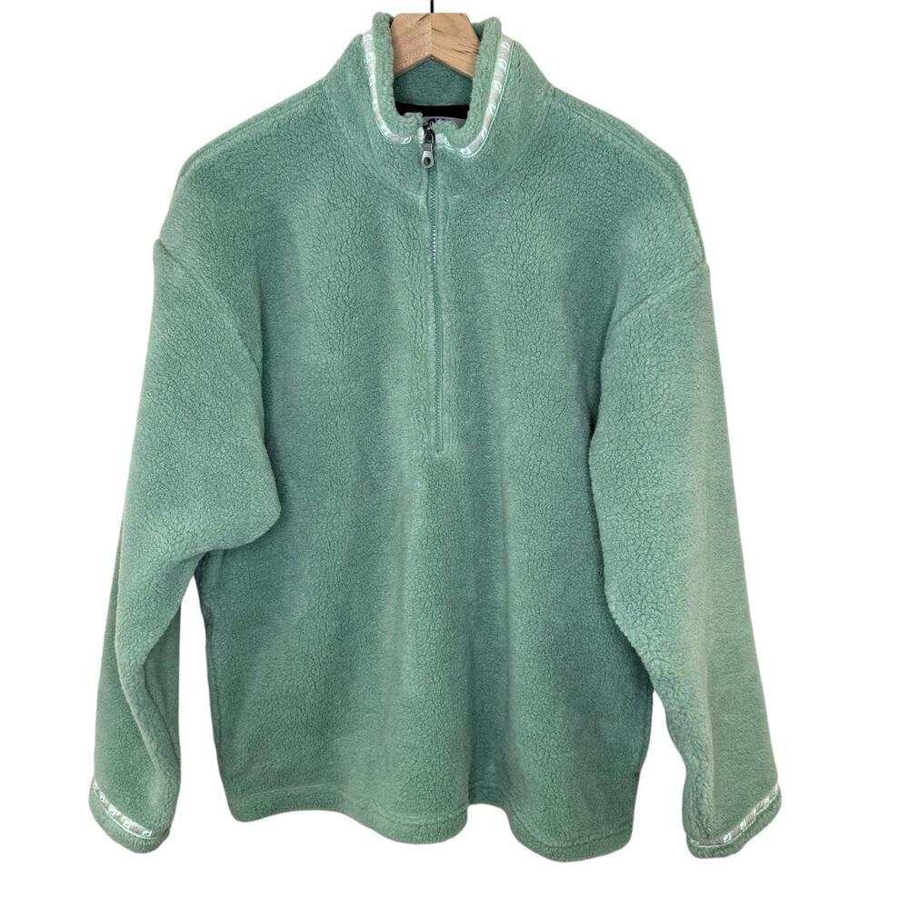 Title Nine Sports Women’s 1/4 Zip Fleece Sherpa Popover Jacket Sz Large Pockets